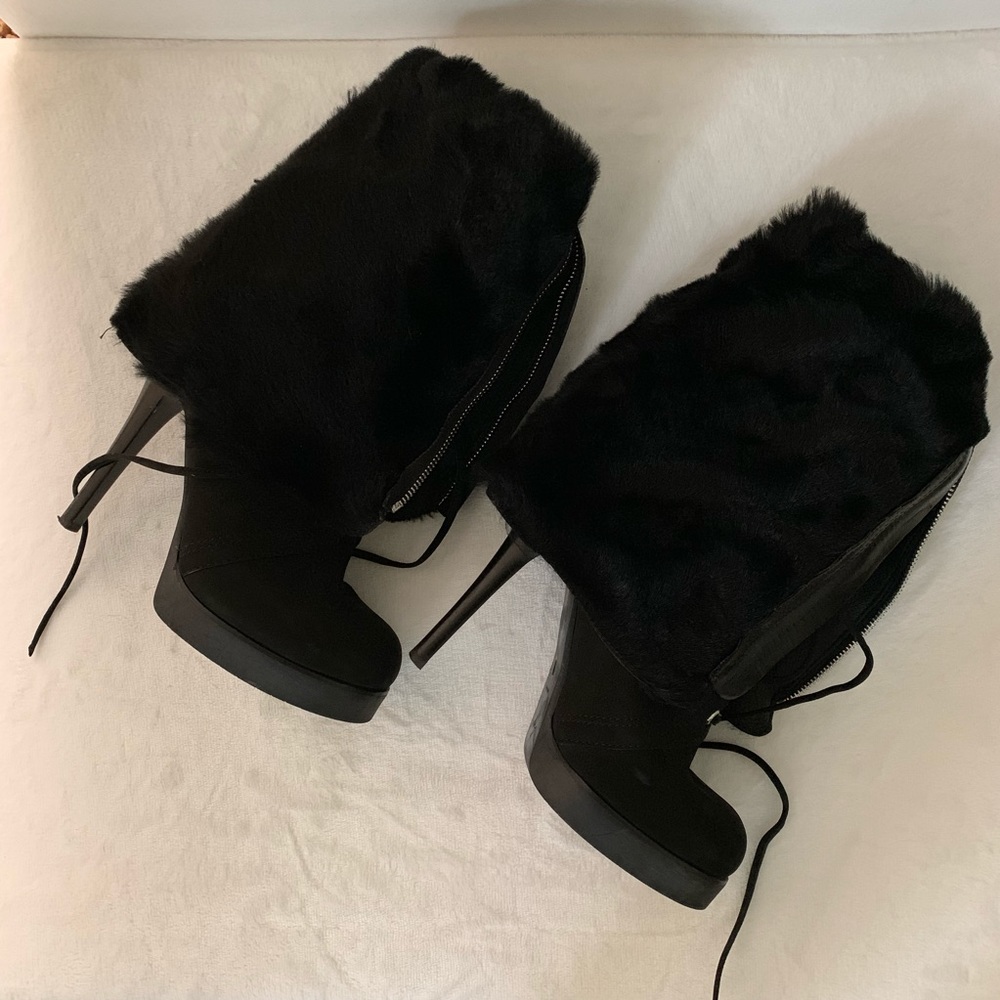 ‼️HOT‼️GIUSEPPE ZANOTTI‼️SHEARLING LEATHER BOOTS‼️ - Picture 4 of 8